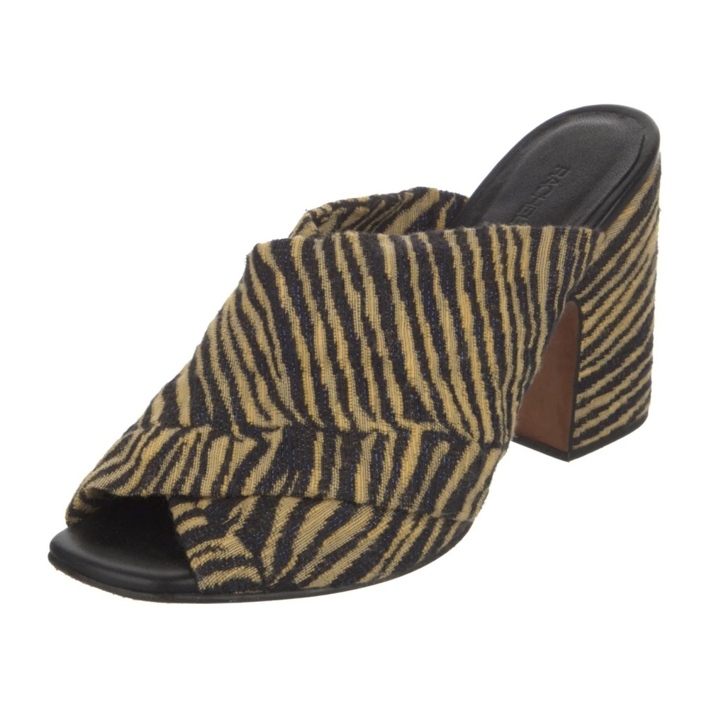 RACHEL COMEY KNIT PEEP TOE ZEBRA METALLIC KNIT HEELS SIZE 7